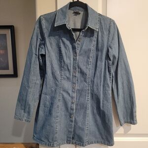 J Jill Womens Denim Shirt Long Size XS